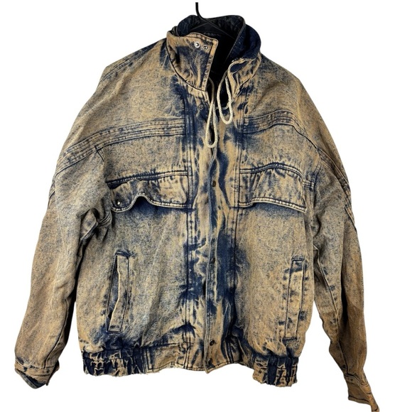 Jason Daniels Vintage 80's Men's Acidwash Denim Bomber Jacket Size Large - Picture 1 of 13